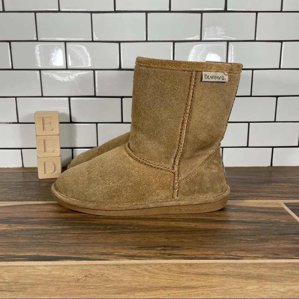 BearPaw Evangeline Warm Wool & Suede Tan Boots